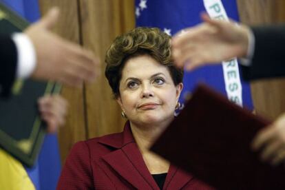 Dilma Rousseff, durante una ceremonia oficial en el Palacio de Planalto.