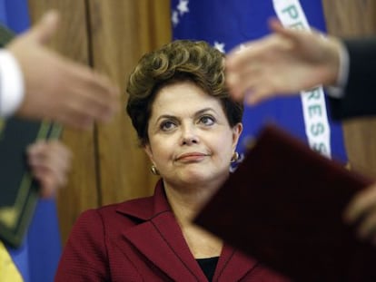 Dilma Rousseff, durante una ceremonia oficial en el Palacio de Planalto.