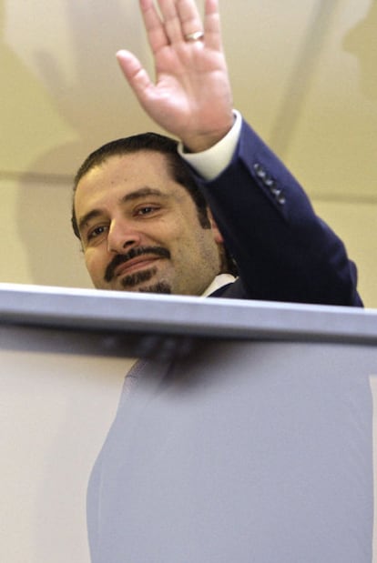 Saad Hariri, primer ministro saliente, ayer en Beirut.