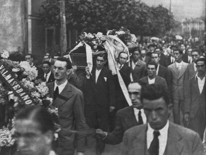 El entierro de Francisco Cepeda, muerto en el Tour de 1935.