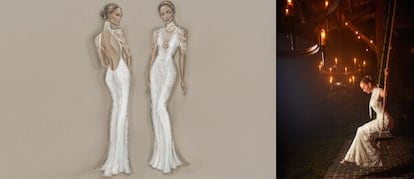The third dress worn by Jennifer Lopez on her wedding day.