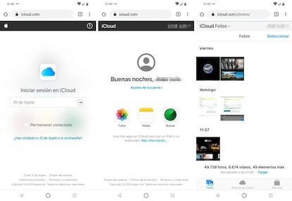 iCloud en Android.