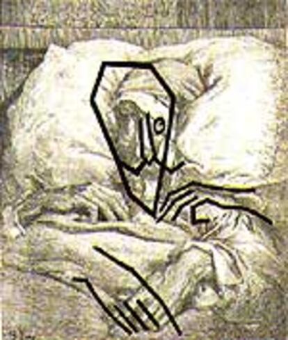 Aguafuerte de Eduardo Arroyo, 'Don Quijote' (1993)