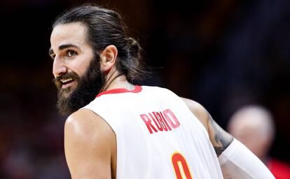 Ricky Rubio, en el partido contra Túnez.