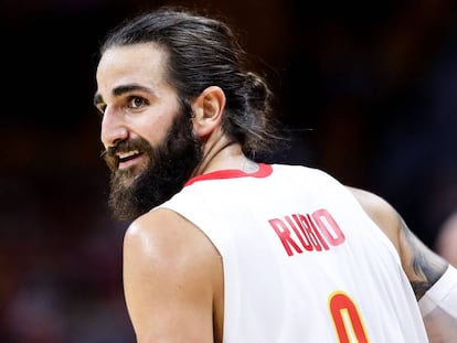 Ricky Rubio, en el partido contra Túnez.