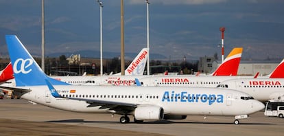 Aviones de Air Europa e Iberia.