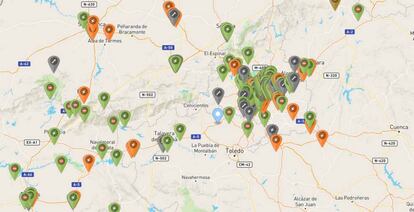 Mapa de cargador eléctrico