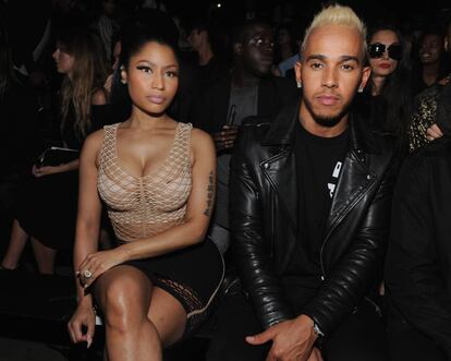 La primera imagen de Minaj y Hamilton juntos: en un desfile de Alexander Wang en 2015.