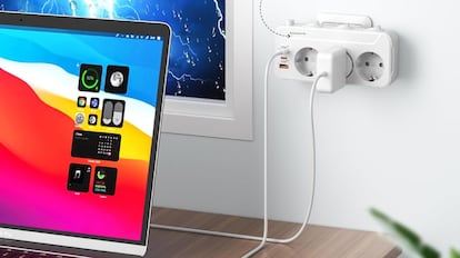 ladrón de enchufes con seis tomas diferentes