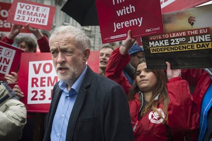 Jeremy Corbyn, en un acto de campa&ntilde;a en Aberdeen (Escocia).