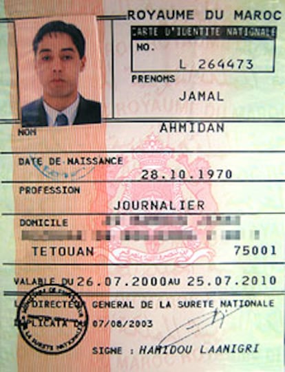 El documento de identidad expedido en Marruecos a Jamal Ahmidan, <i>El Chino</i>.