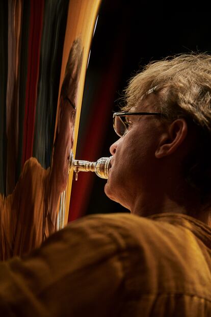 Orquesta Sinfónica de Galicia. En la imagen, Jesper Boile Nielsen,
de espaldas con
su instrumento.