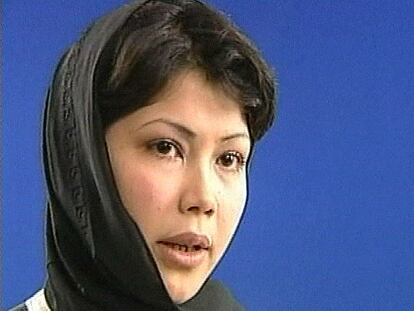 Shaima Rezayee, presentadora afgana, en una imagen tomada en febrero de su programa de televisión.