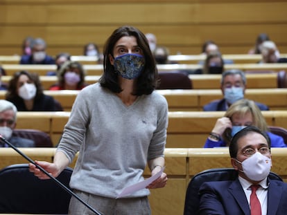 La ministra de Justicia, Pilar Llop interviene en la sesión de control al Gobierno en el pleno del Senado, este martes en Madrid.