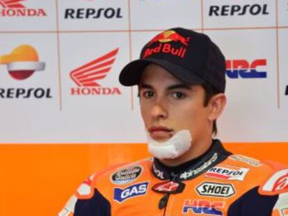 Marc Márquez, antes de la sesión de clasificación.