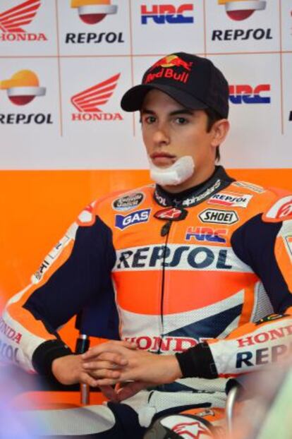 Marc Márquez, antes de la sesión de clasificación.