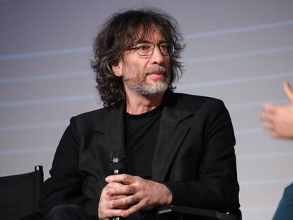El autor Neil Gaiman, durante la presentación de novedades de Amazon Prime Video en Londres.