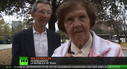 Willa Holley, vicepresidenta de la República de Texas, entrevistada por RT en un documental de media hora sobre los independentistas texanos.