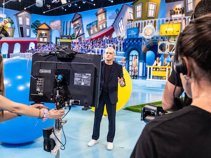 Ramón García, durante la grabación este martes de uno de los programas de la nueva temporada del 'Grand Prix' de TVE.