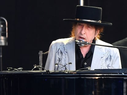 Bob Dylan em uma apresentação no Hyde Park, Londres, em 12 de julho de 2019.