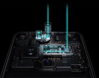 Interior del teléfono OPPO Find X8 Pro