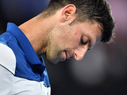 Djokovic, durante el partido contra Chung.