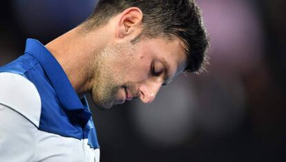 Djokovic, durante el partido contra Chung.