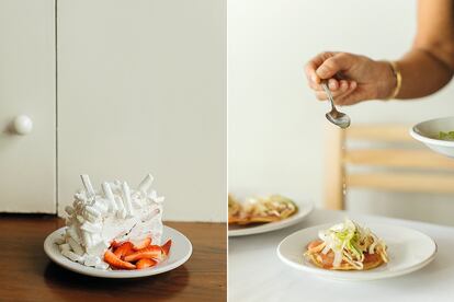 Dos de los platos de Contramar, restaurante de Ciudad de México con el que Cámara quiso romper la formalidad y trasladar el espíritu de las palapas de la playa al centro de la urbe.