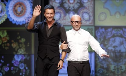 Domenico Dolce y Stefano Gabanna en la semana de la moda de Mil&aacute;n. 