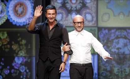Domenico Dolce y Stefano Gabanna en la semana de la moda de Milán.