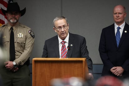 El fiscal del distrito Jeffrey S. Gray habla en la comparecencia de este martes en Provo (Utah).