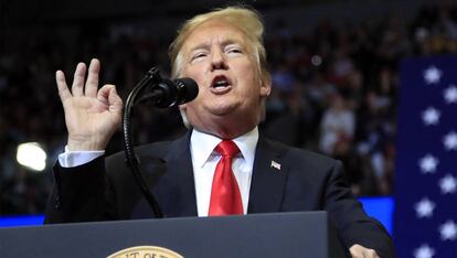 El presidente estadounidense, Donald Trump, durante un discurso en Michigan.