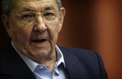 Raúl Castro, durante su discurso ante la Asamblea.