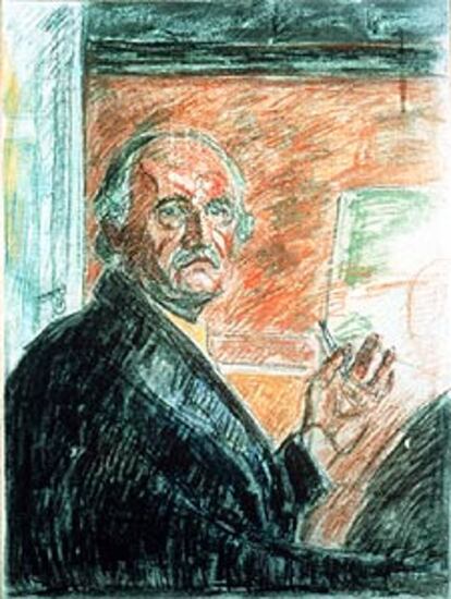 Autorretrato de Edvard Munch en 1943.