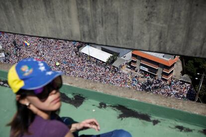 La manifestación opositora se produce a pocas horas del fin del plazo europeo para que Nicolás Maduro convoque elecciones presidenciales con garantías democráticas.