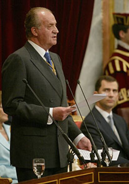 El Rey, durante la apertura de la VIII legislatura.