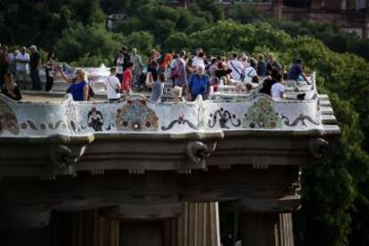 Turistes en el Parc Güell.