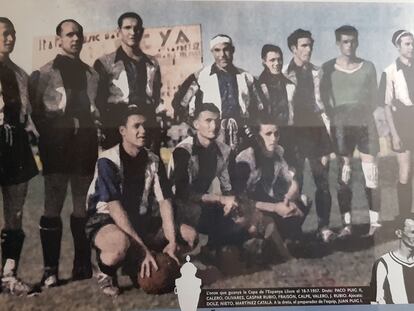 El equipo del Levante que ganó la final copera de 1937.