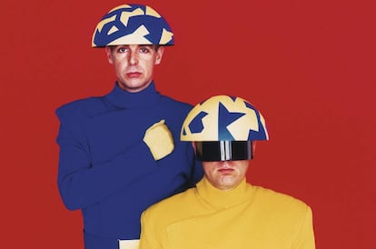 Tennant y Lowe, con los trajes del vídeo 'Go West' (1993).