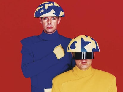 Tennant y Lowe, con los trajes del vídeo 'Go West' (1993).