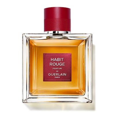 Habit Rouge Parfum de Guerlain.