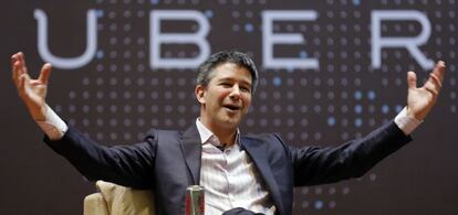 Travis Kalanick,CEO de Uber, hace un a&ntilde;o en Bombay (India).