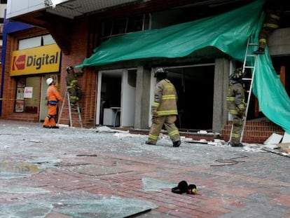 Sede da Porvenir em Bogotá depois da explosão.