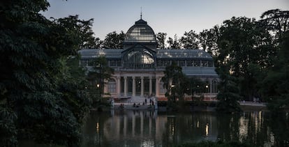 Palacio de Cristal en el parque del Retiro, este sábado.