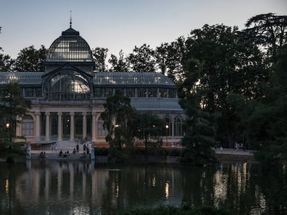 Palacio de Cristal en el parque del Retiro, este sábado.