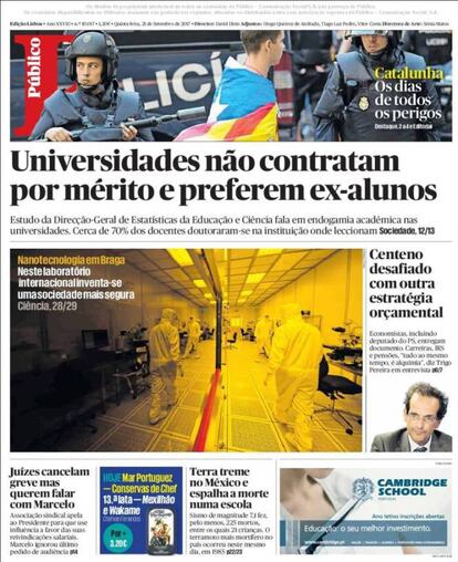 Público (Portugal) - "Catalunya, els dies de tots els perills"