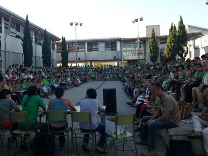 Asamblea de profesores en Mallorca el d&iacute;a 18 facilitada por la Asamblea de Docentes.