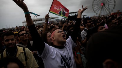 Asistentes al festival de Música Rock in Río, el domingo en Río de Janeiro.