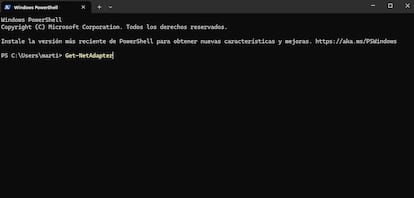 PowerShell en Windows 11 para encontrar dirección Mac