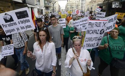 Manifiestaci&oacute;n en Valencia de la Marcha de la Dignidad.